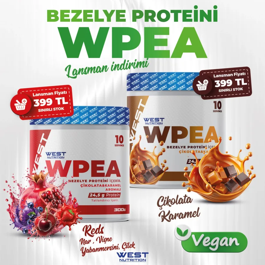 West Nutrition Wpea Bezelye Protein Tozu 300 Gr 10 Servis Vegan — 300g 10 servis