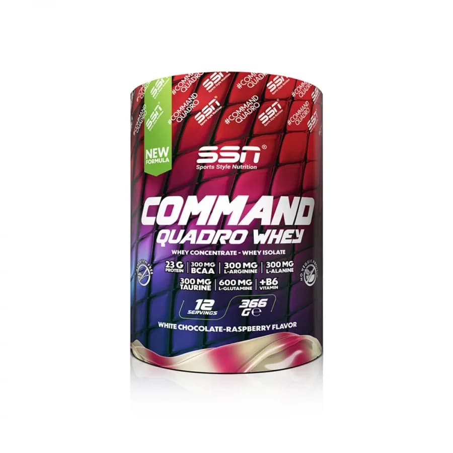 SSN Sports Style Nutrition Command Quadro Whey 366 Gr (beyaz Çikolata Ahududu) Protein Tozu — 366g 12 servis