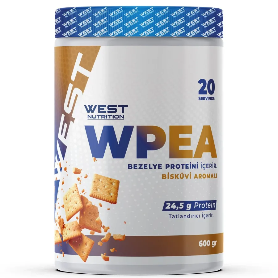 West Nutrition Wpea Bezelye Protein Tozu - Bisküvi Aromalı 600 Gr Vegan — 600g 20 servis